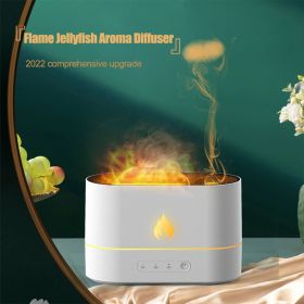 NEW 250ML Simulation Flame Jellyfish Air Humidifiers Fragrance Aromatherapy Machine Essential Oil Aroma Diffuser - White