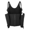 Zippered Waist Trainer Corset Waist Tummy Control Body Shaper Cincher Back Support with Adjustable Straps - M