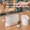 Aroma Diffuser Flame Light Mist Humidifier Aromatherapy Diffuser With Waterless Auto-Off Protection For Spa Home Yoga Office - White