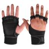 1 Pairs Unisex Weightlifting Training Gloves Fitness Sports Body Building Gymnastics Gym Hand Wrist Palm Protector Gloves - Red - XL